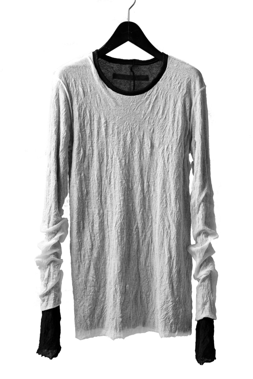 画像をギャラリービューアに読み込む, A.F ARTEFACT DOUBLE LAYERED LONG SLEEVE TOPS (BLACK×WHITE)