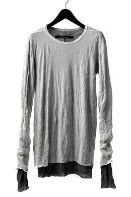 A.F ARTEFACT DOUBLE LAYERED LONG SLEEVE TOPS (IVORY×GREY)
