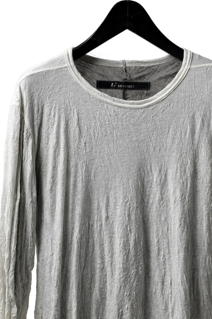 A.F ARTEFACT DOUBLE LAYERED LONG SLEEVE TOPS (IVORY×GREY)