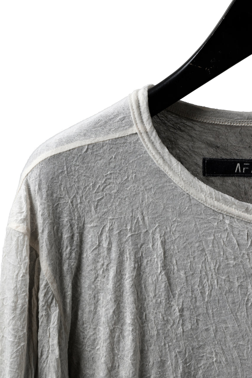 A.F ARTEFACT DOUBLE LAYERED LONG SLEEVE TOPS (IVORY×GREY)