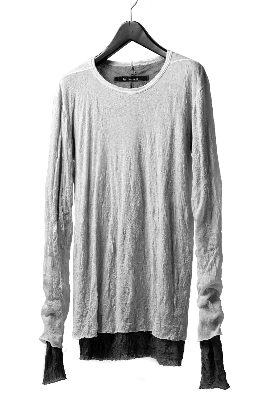 A.F ARTEFACT DOUBLE LAYERED LONG SLEEVE TOPS (IVORY×GREY)