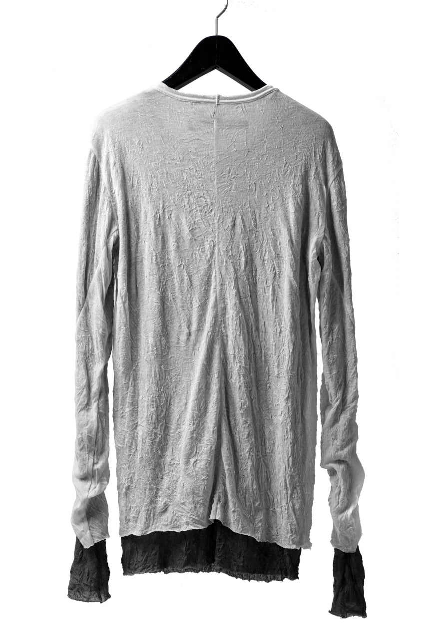 A.F ARTEFACT DOUBLE LAYERED LONG SLEEVE TOPS (IVORY×GREY)