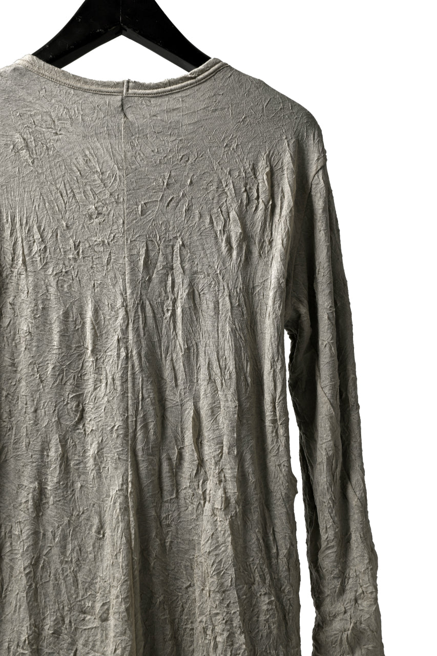 A.F ARTEFACT "CRUMPLE" DOUBLE LAYER L/S TOPS (BROWN×GREY)
