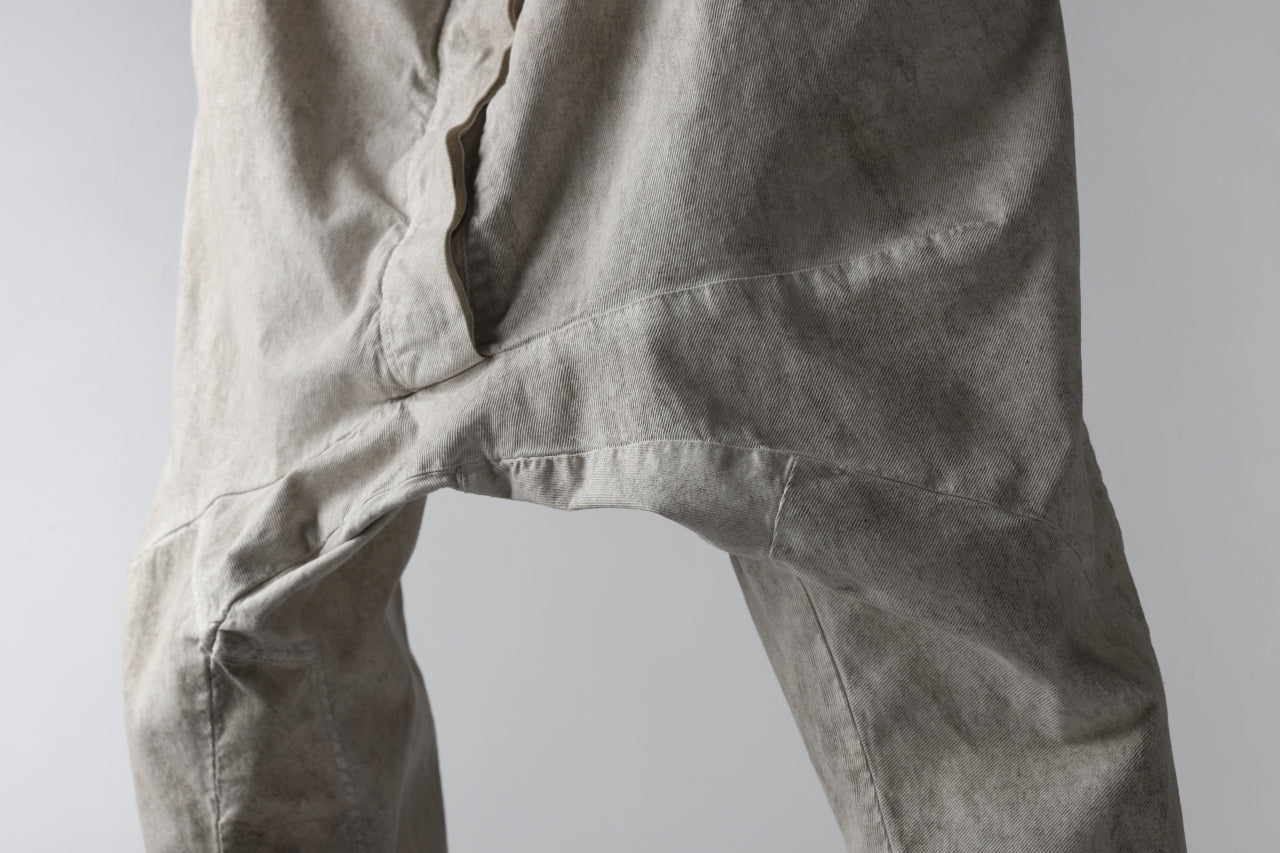 RUNDHOLZ DIP DROPCROTCH TAPERED PANTS / DYED COTTON TWILL (MARBLE)