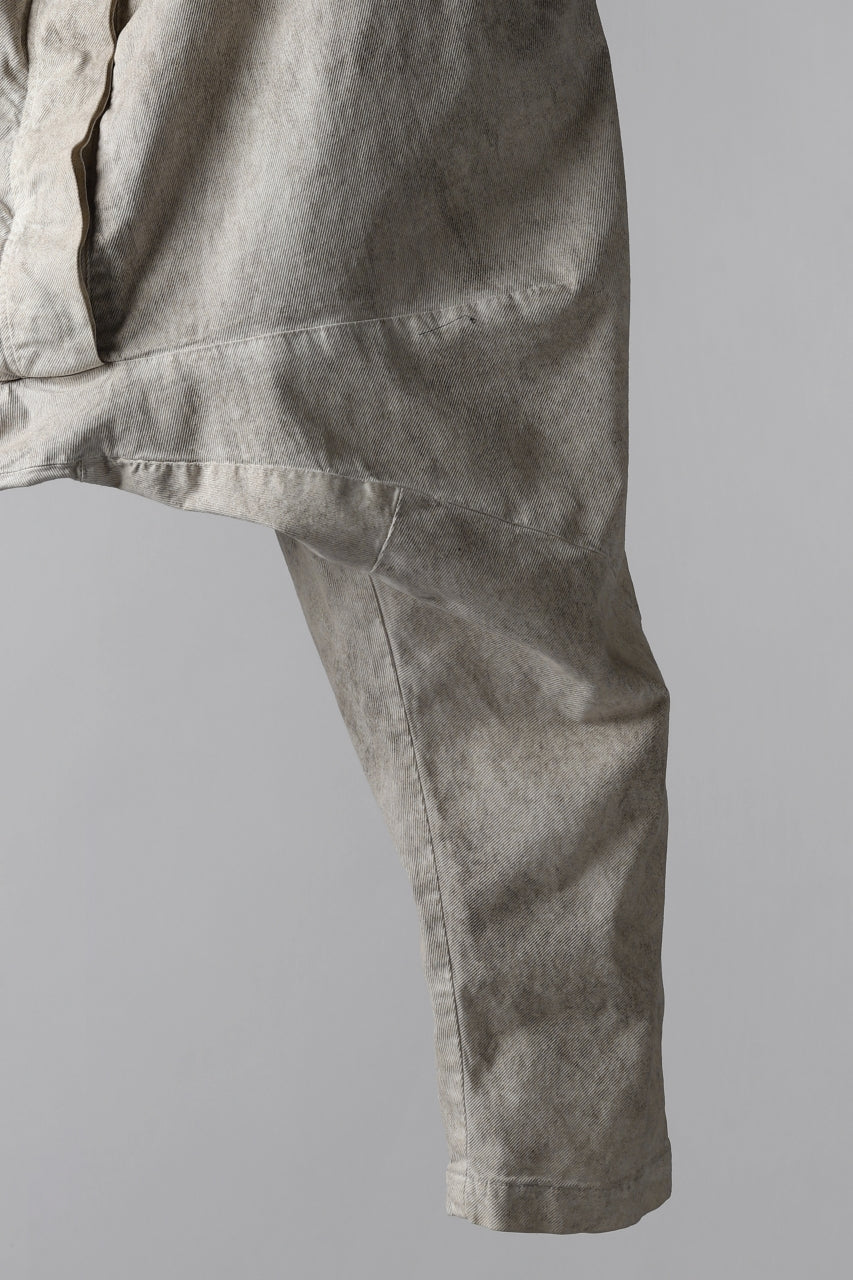 RUNDHOLZ DIP DROPCROTCH TAPERED PANTS / DYED COTTON TWILL (MARBLE)