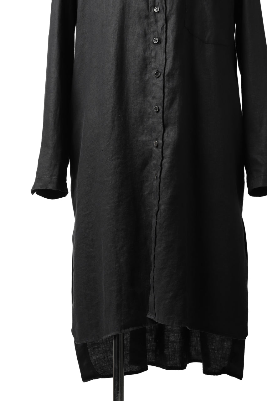 Aleksandr Manamis Long Box Pleat Shirt / Black