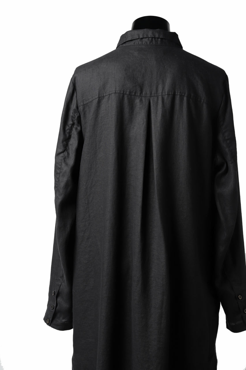 Load image into Gallery viewer, Aleksandr Manamis Long Box Pleat Shirt / Black