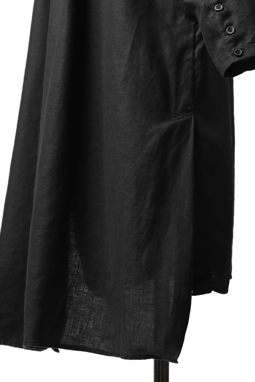 Aleksandr Manamis Long Box Pleat Shirt / Black