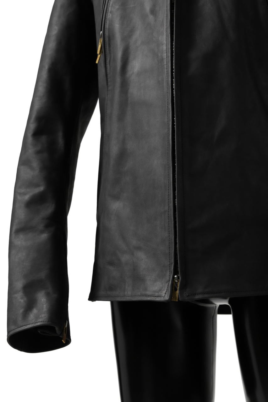 ierib exclusive single biker jacket / Nicolas Italy Vachetta (BLACK)