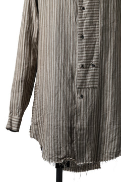 Load image into Gallery viewer, Aleksandr Manamis Mended Shirt / Brown Stripe