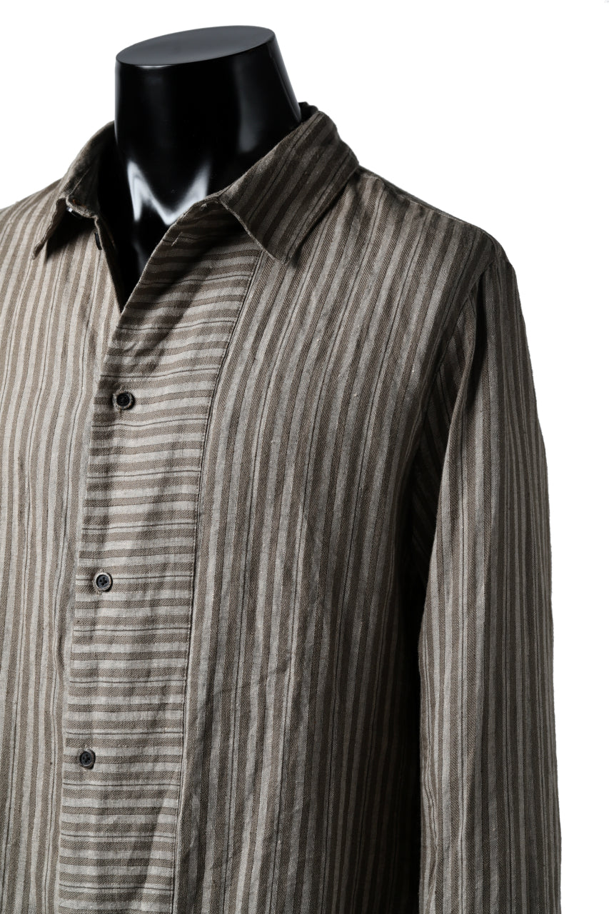 Aleksandr Manamis Mended Shirt / Brown Stripe