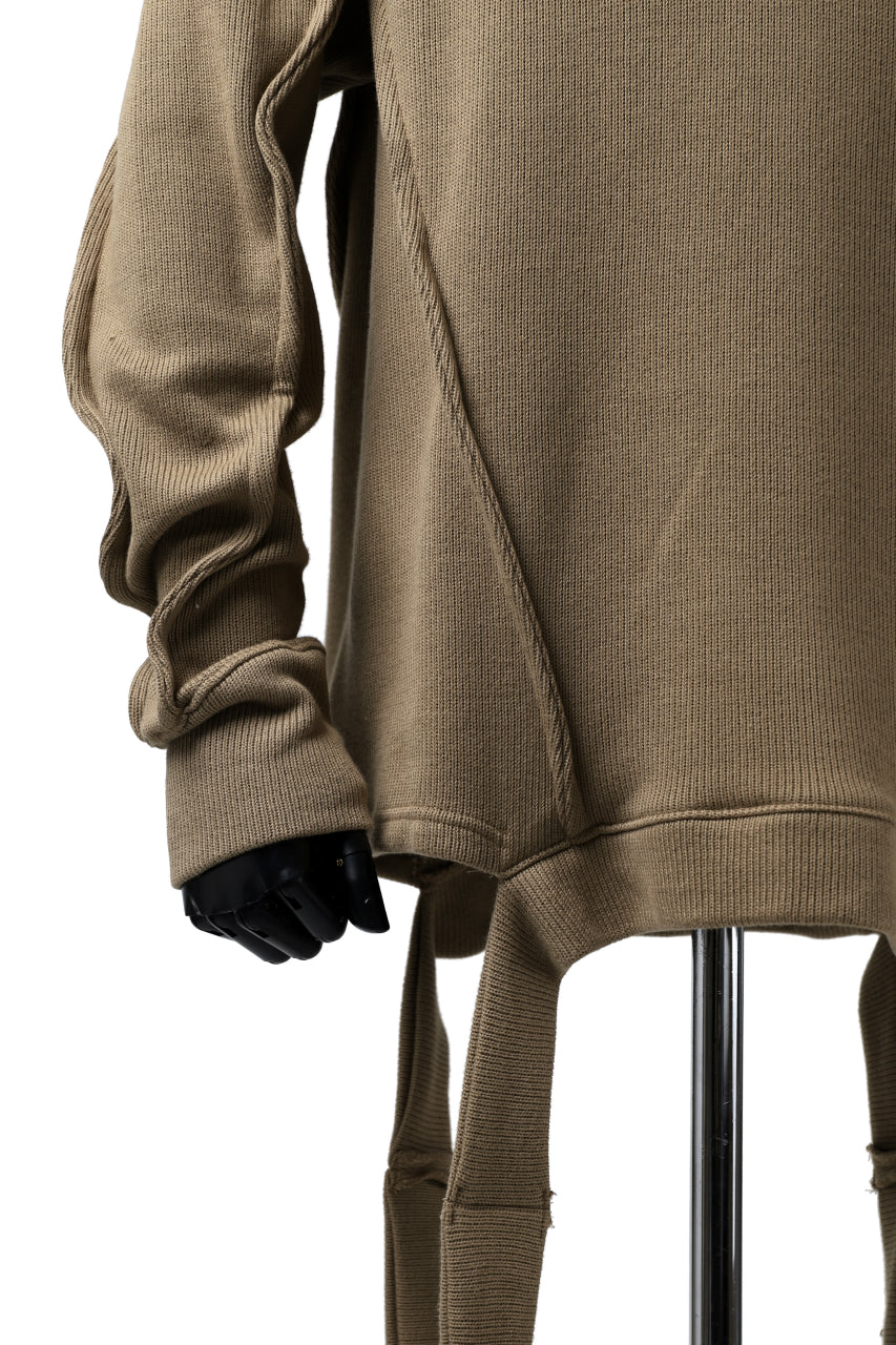 Load image into Gallery viewer, A.F ARTEFACT &quot;möbius&quot; IRREGULAR HEM KNIT PULLOVER (BEIGE)