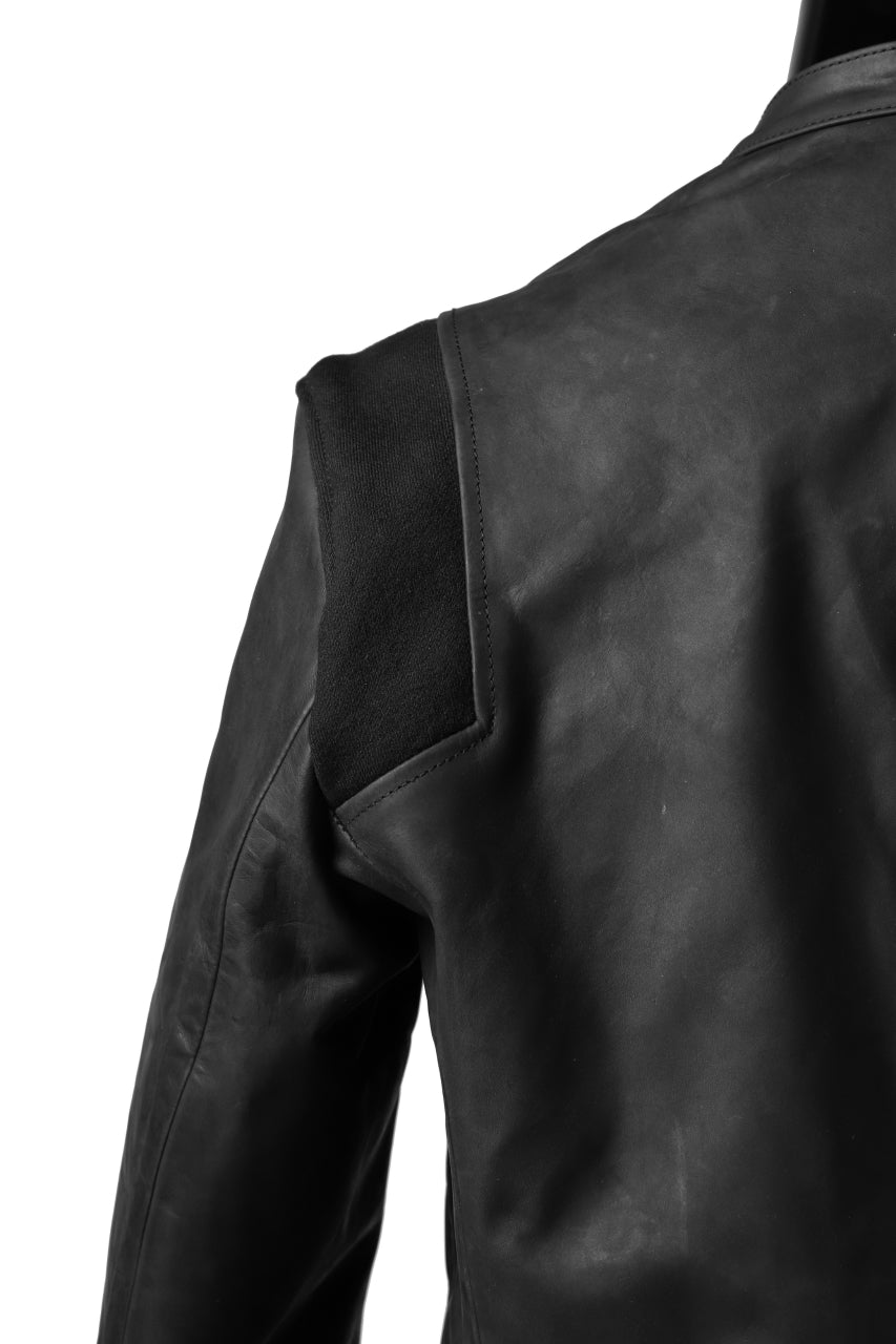 ierib exclusive single biker jacket / Nicolas Italy Vachetta (BLACK)