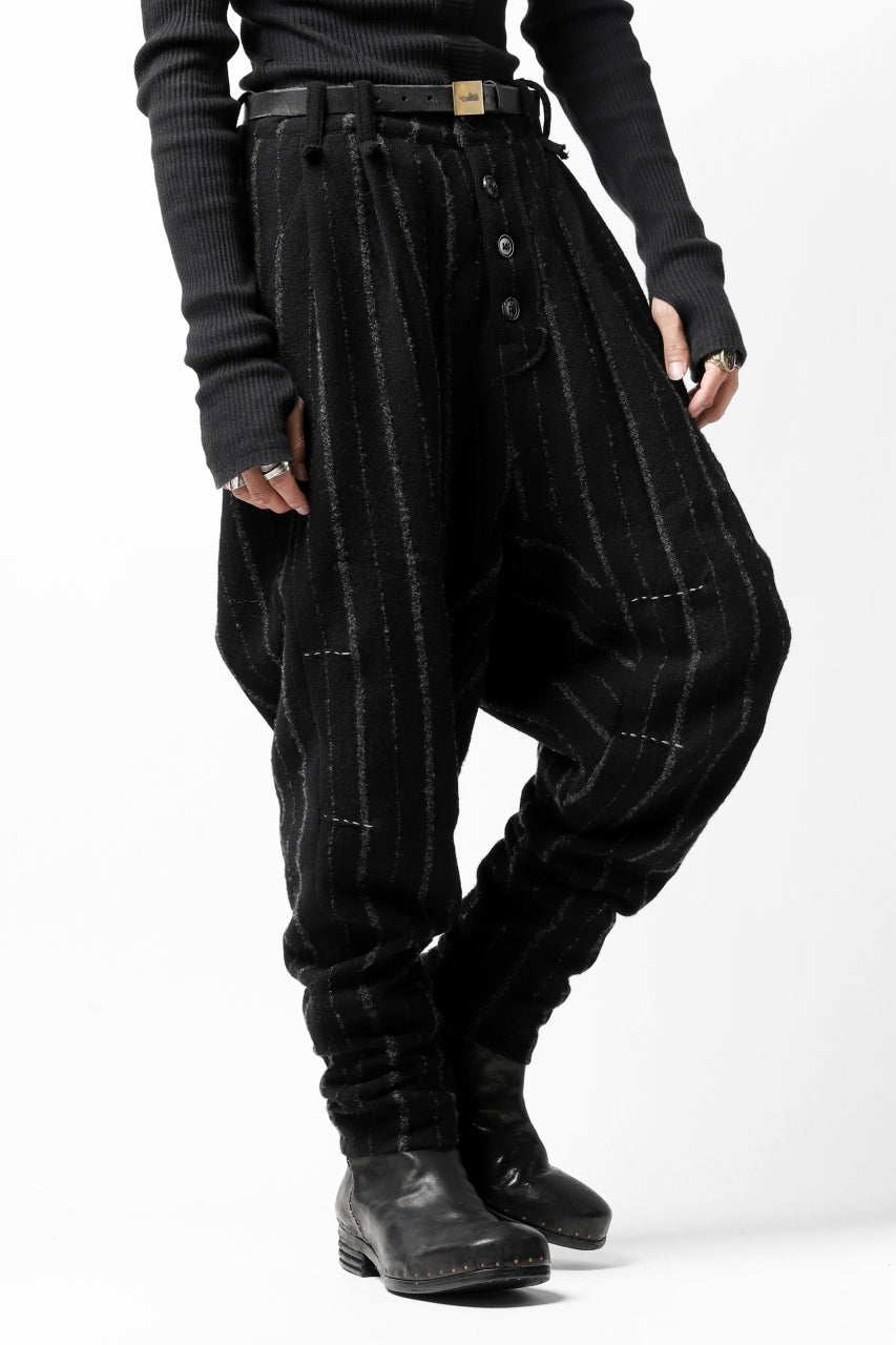 Load image into Gallery viewer, daska x LOOM exclucive low crotch trousers / bouclé stripe (BLACK)
