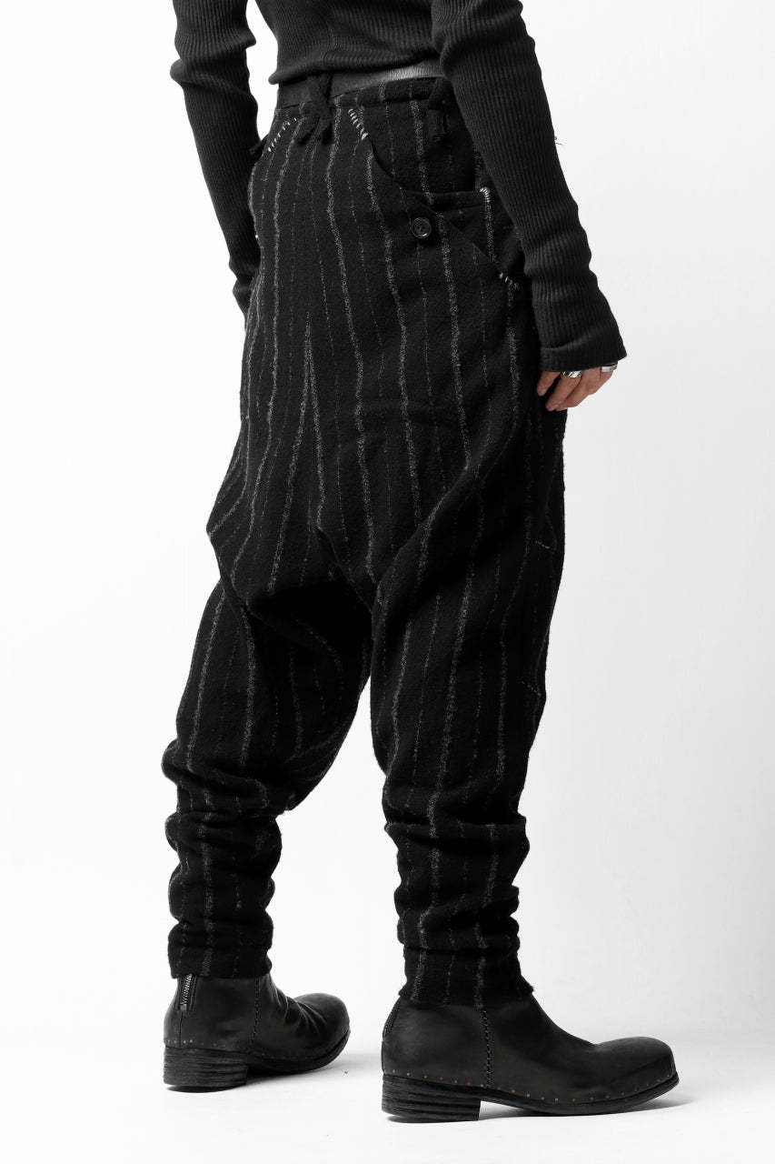 daska x LOOM exclucive low crotch trousers / bouclé stripe (BLACK)