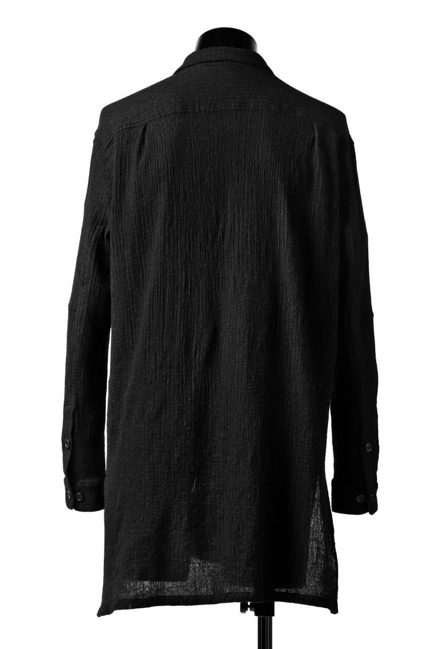 画像をギャラリービューアに読み込む, forme d&#39;expression Long Wool Shirt with Pocket (Black)
