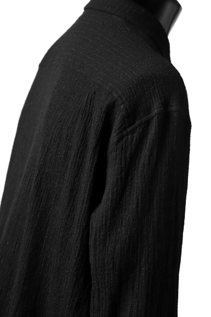 forme d'expression Long Wool Shirt with Pocket (Black)