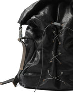 画像をギャラリービューアに読み込む, ierib roll top ruck sack / Oiled Horse Leather (BLACK)