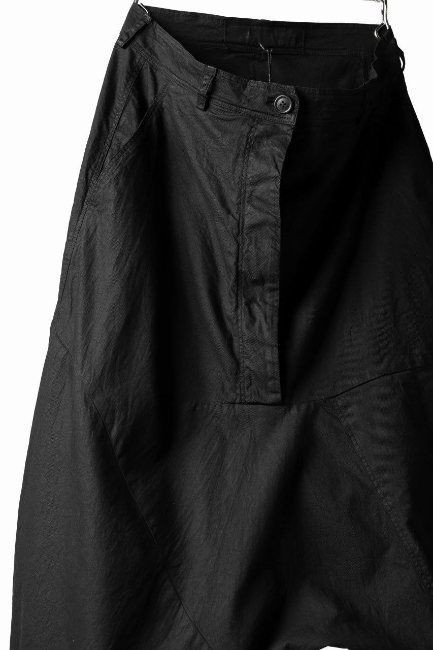 RUNDHOLZ DIP CONSTRUCTIVE LOWCROTCH TROUSER / DYED COTTON TWILL (BLACK)