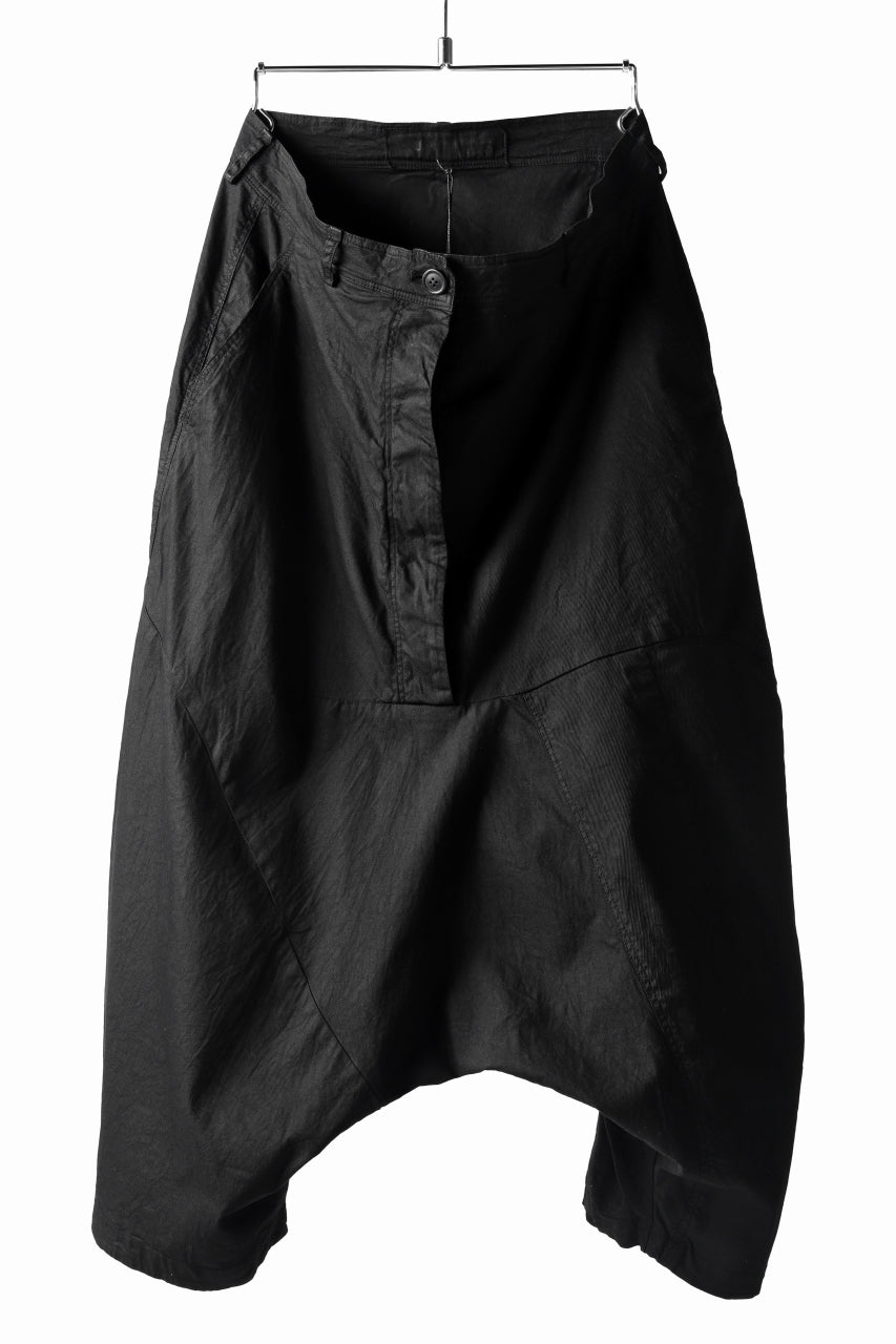 RUNDHOLZ DIP CONSTRUCTIVE LOWCROTCH TROUSER / DYED COTTON TWILL (BLACK)