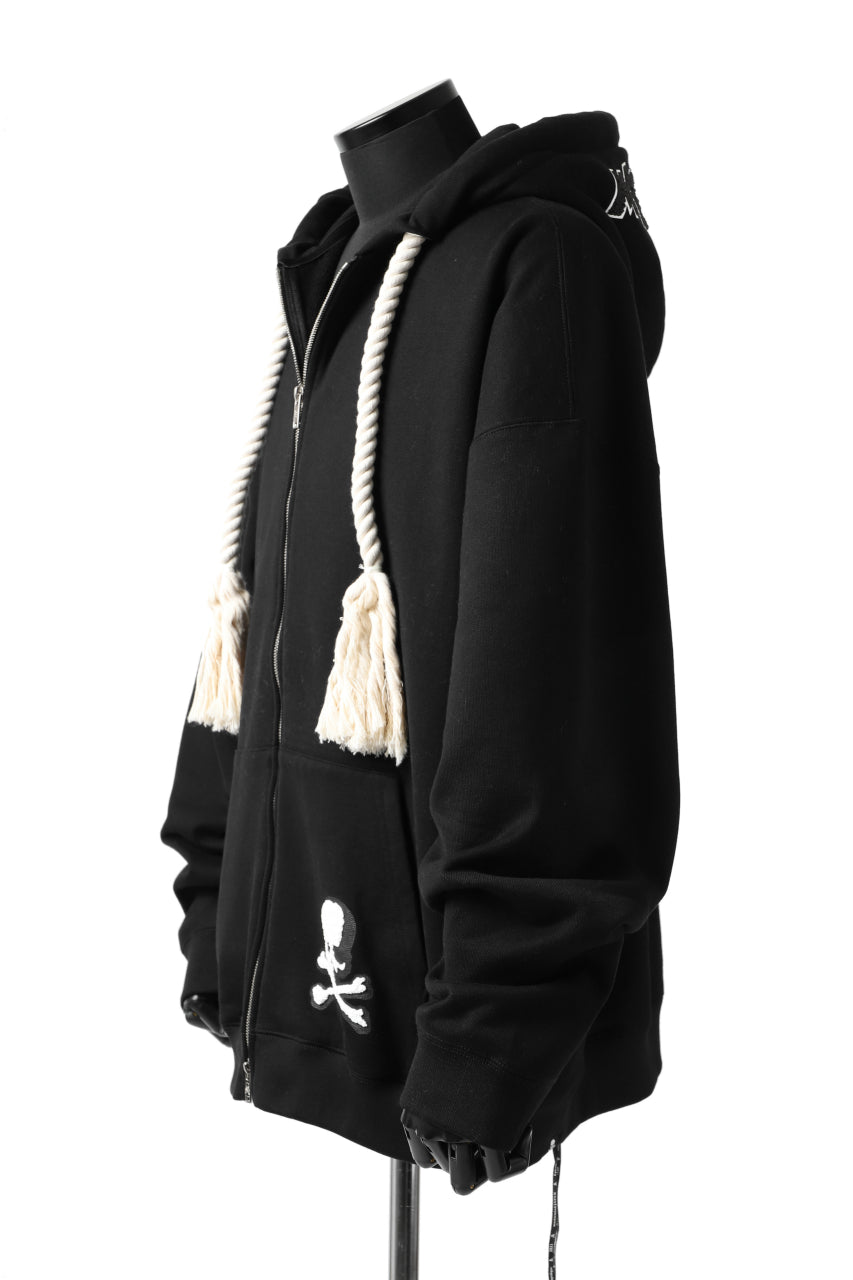 画像をギャラリービューアに読み込む, mastermind JAPAN SWEAT HOODIE ZIP JACKET / ROPE STRINGS (BLACK)