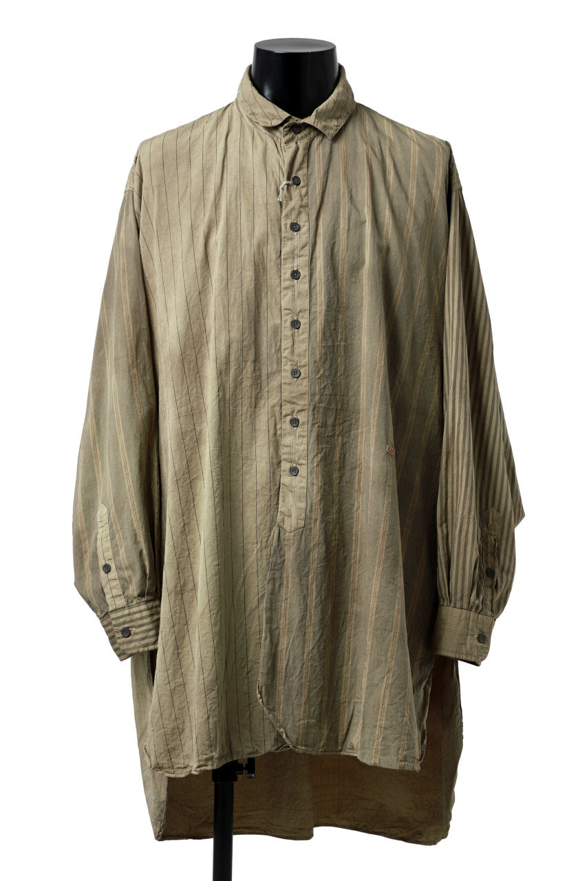 画像をギャラリービューアに読み込む, KLASICA REGULAR COLLAR OVER SIZED SHIRT / GARMENT NATURAL DYED (MULTI MIX STRIPES)