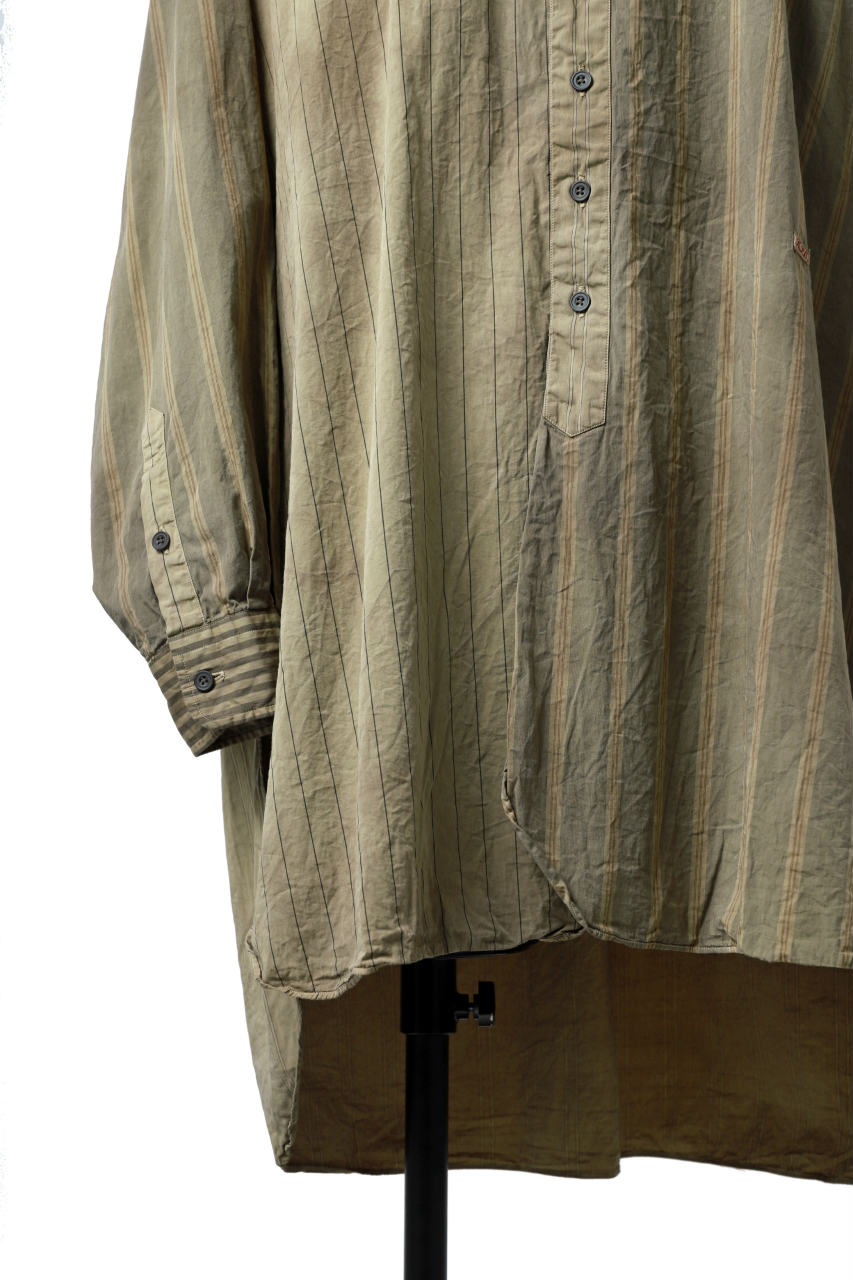 画像をギャラリービューアに読み込む, KLASICA REGULAR COLLAR OVER SIZED SHIRT / GARMENT NATURAL DYED (MULTI MIX STRIPES)