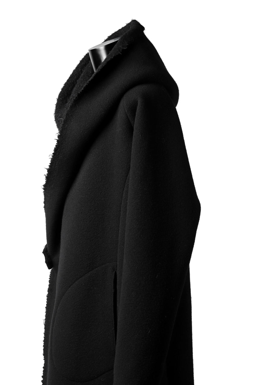 画像をギャラリービューアに読み込む, forme d&#39;expression exclusive Hooded Robe Coat (Black)