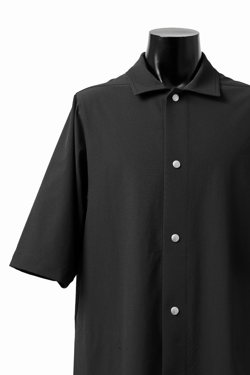 A.F ARTEFACT HALF SLEEVE BD SHIRT / STRETCH NYLON (BLACK)