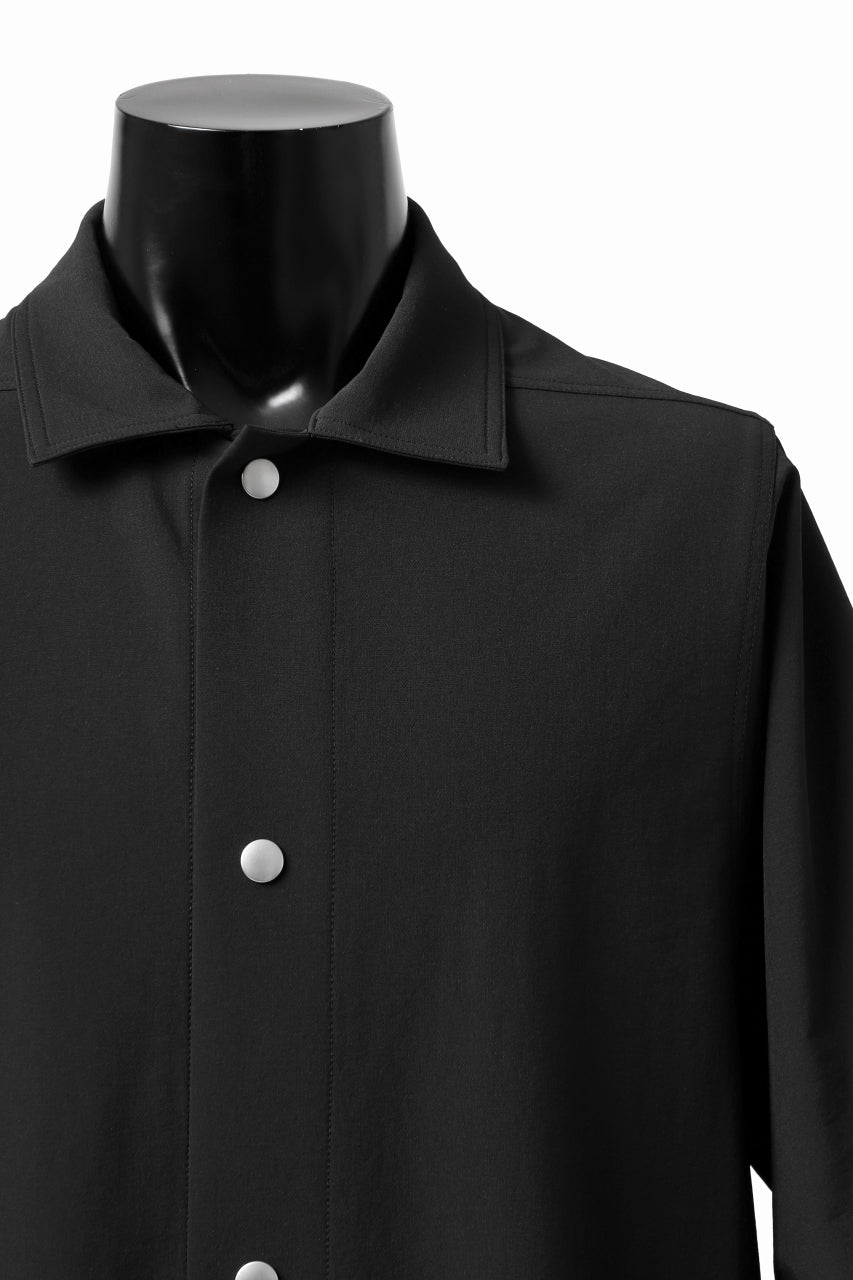 A.F ARTEFACT HALF SLEEVE BD SHIRT / STRETCH NYLON (BLACK)