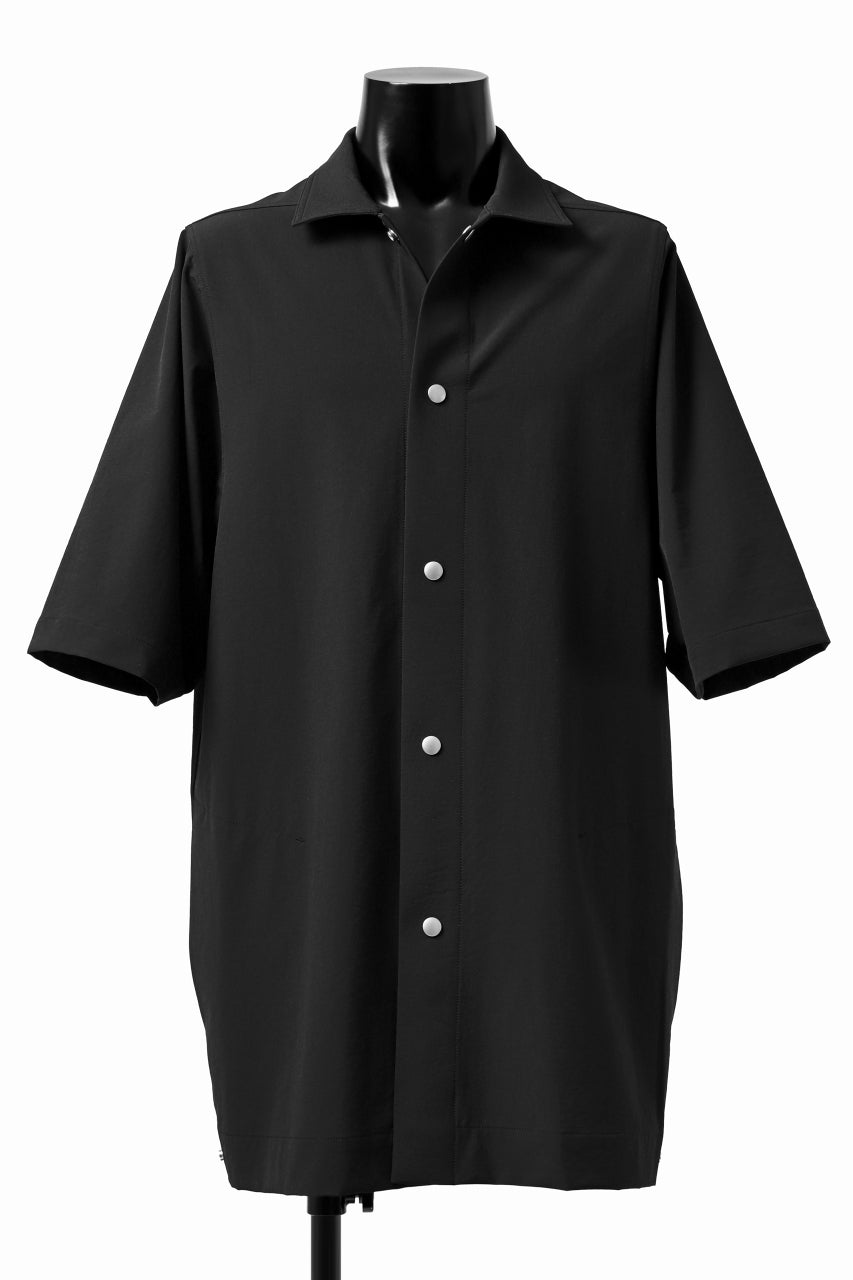 A.F ARTEFACT HALF SLEEVE BD SHIRT / STRETCH NYLON (BLACK)