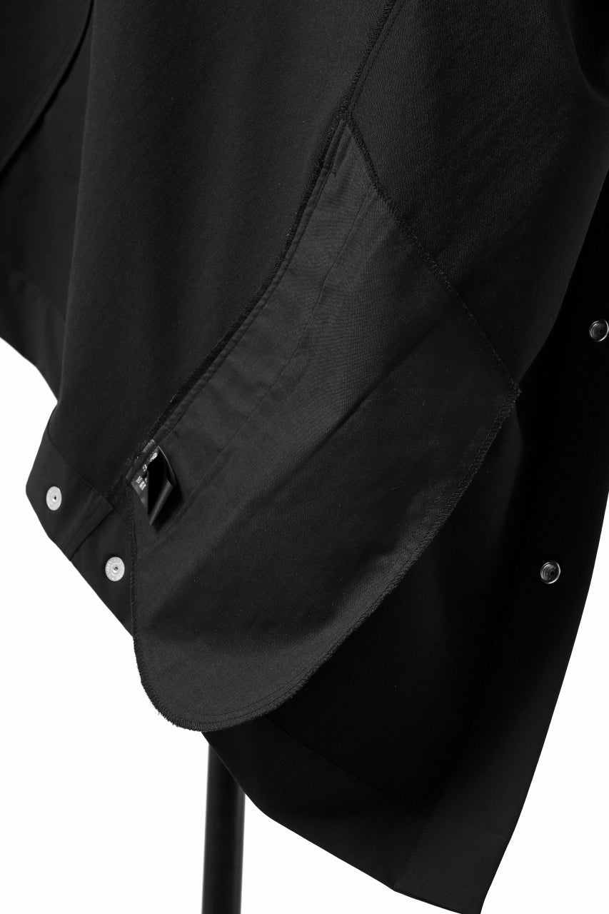 A.F ARTEFACT HALF SLEEVE BD SHIRT / STRETCH NYLON (BLACK)