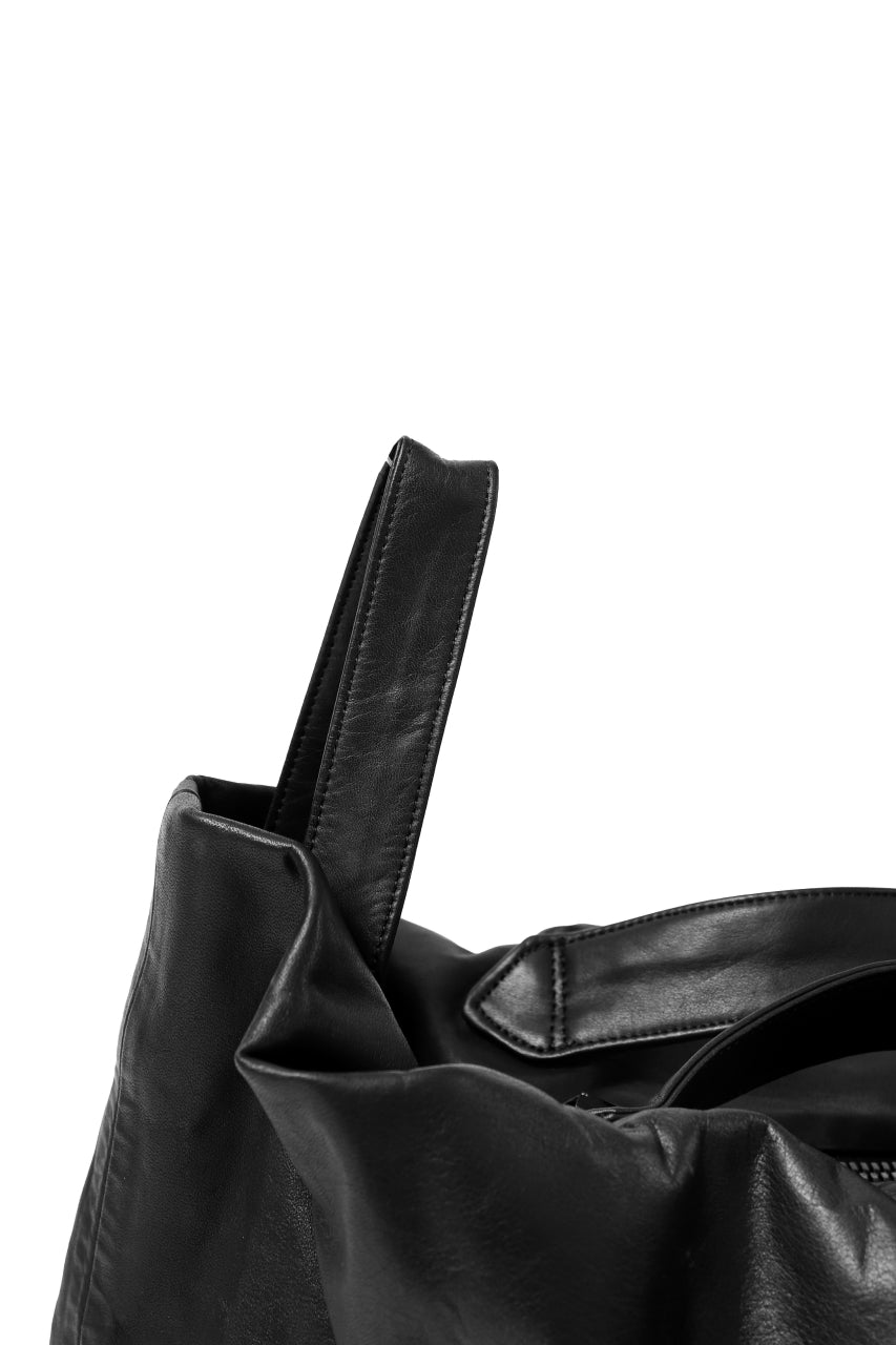 discord Yohji Yamamoto TULIPS HAND BAG / GARMENT COW LEATHER (BLACK)