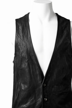 画像をギャラリービューアに読み込む, incarnation HORSE LEATHER 4-BUTTON VEST / OBJECT DYED (BLACK)