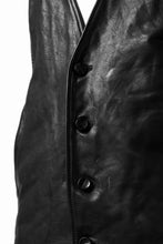 画像をギャラリービューアに読み込む, incarnation HORSE LEATHER 4-BUTTON VEST / OBJECT DYED (BLACK)