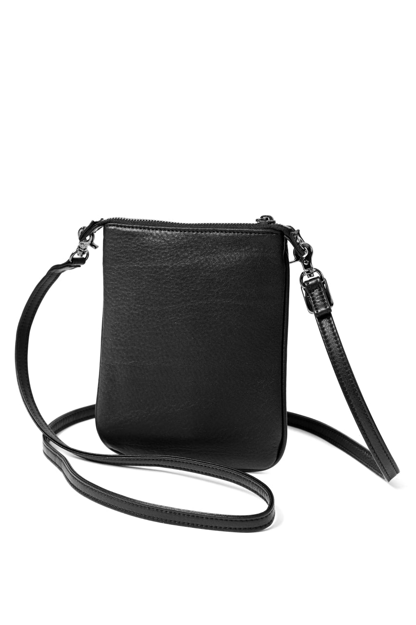 画像をギャラリービューアに読み込む, discord Yohji Yamamoto SIGNATURE SACOCHE POUCH / SOFT SHRINK COW LEATHER (BLACK)