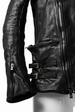 画像をギャラリービューアに読み込む, incarnation HORSE LEATHER DOUBLE BREAST MOTO JACKET / OBJECT DYED (BLACK)