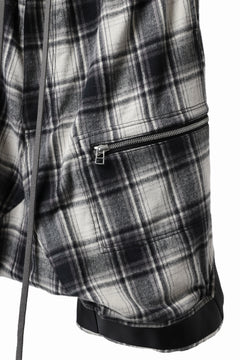 画像をギャラリービューアに読み込む, A.F ARTEFACT CHECK SAROUEL SHORT PANTS / COTTON FLANNEL (BLACK x WHITE)