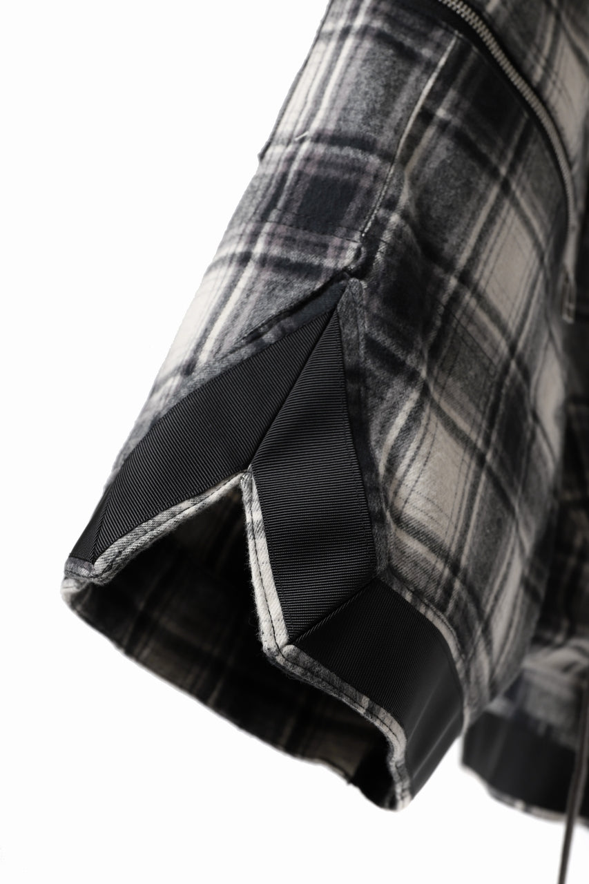 A.F ARTEFACT CHECK SAROUEL SHORT PANTS / COTTON FLANNEL (BLACK x WHITE)