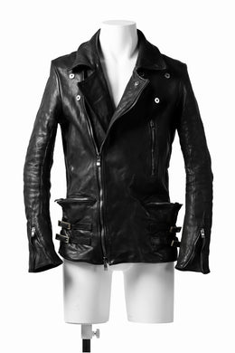 incarnation HORSE LEATHER DOUBLE BREAST MOTO JACKET / OBJECT DYED (BLACK)