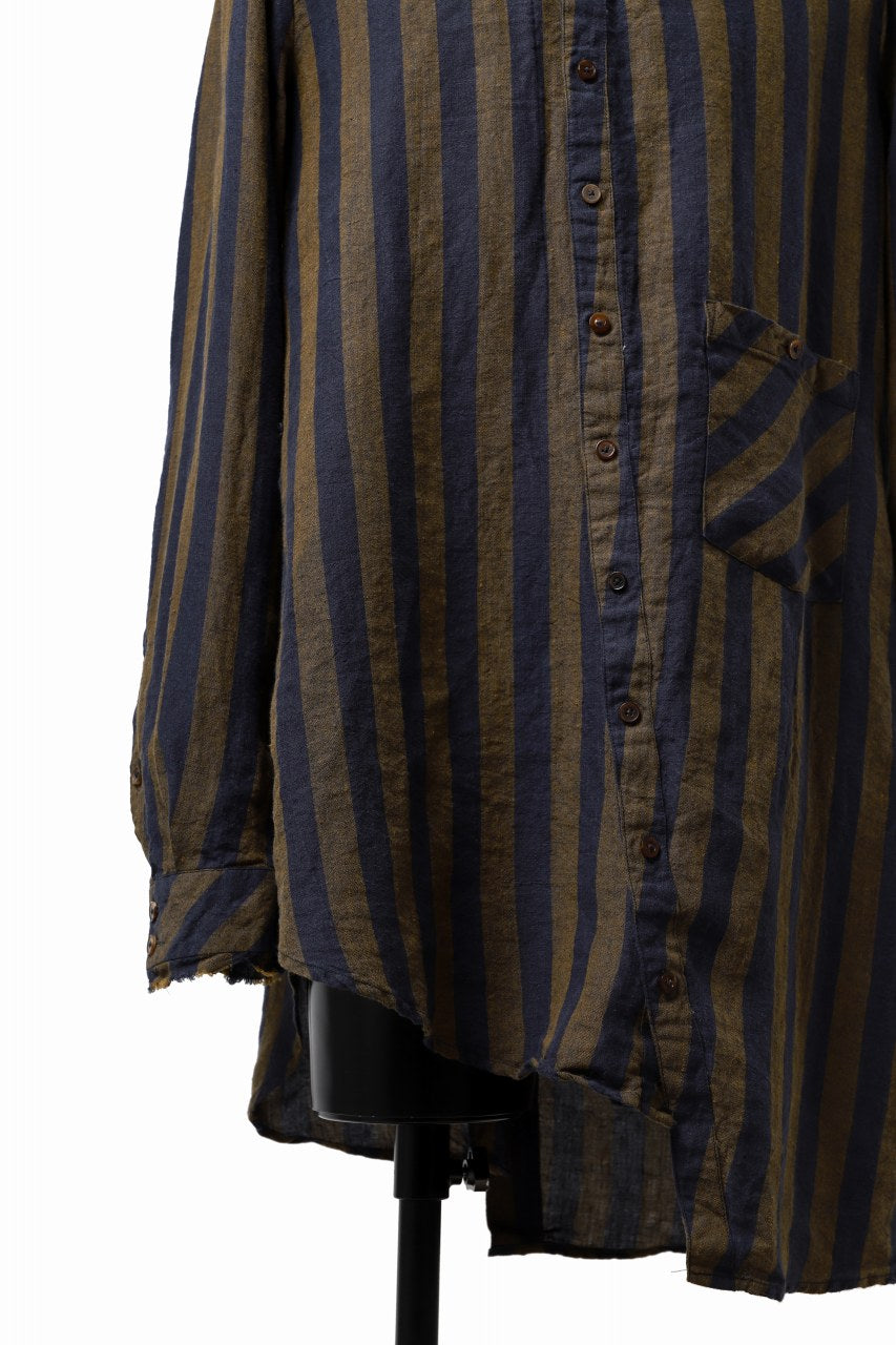 Load image into Gallery viewer, Aleksandr Manamis exclusive Asymmetric Stripe Shirt (GOLD &amp; BLUE)