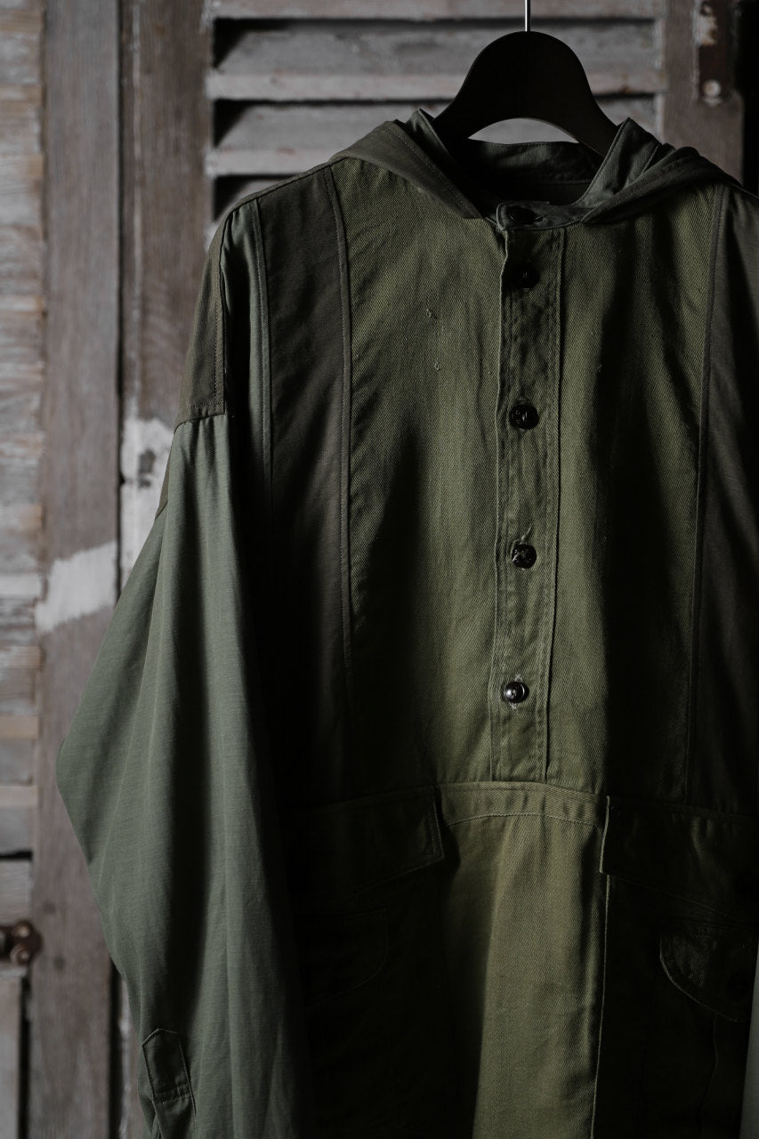 CHANGES VINTAGE REMAKE MILITARY HOODIE SHIRT-PARKA (KHAKI #C)