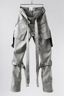 N/07 SEDITIOUS BONDAGE TROUSERS / BLEACHED BLACK DENIM (WHITE ASH)