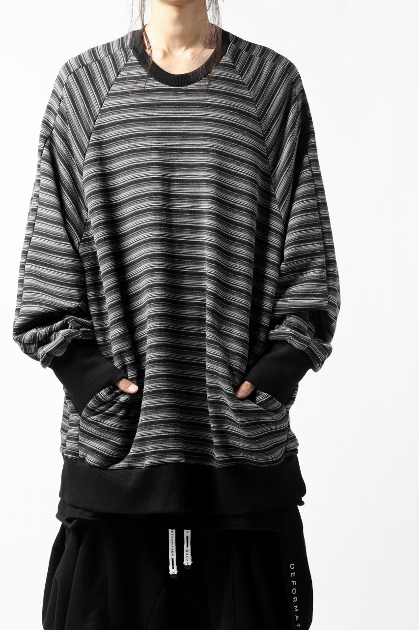 A.F ARTEFACT BOMBER PULLOVER TOPS / MULTI INLAY KNIT (BLACK)