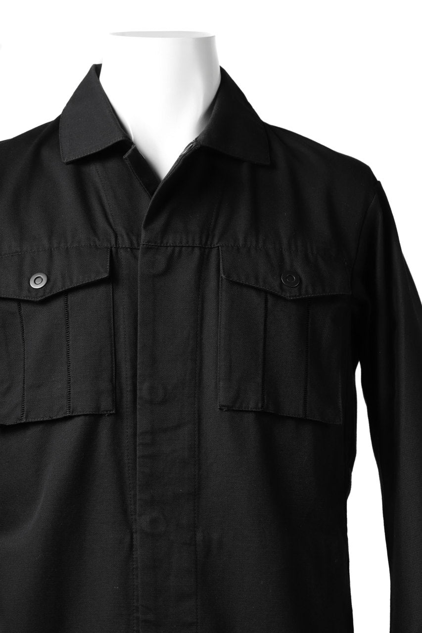 11 BY BORIS BIDJAN SABERI SHIRT JACKET "S1B-F-1447" (BLACK DYE)