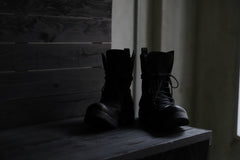 画像をギャラリービューアに読み込む, BORIS BIDJAN SABERI HORSE LEATHER LACE UP BOOTS / &quot;BOOT2-SIN&quot; (BLACK)