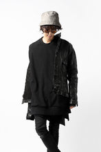 Load image into Gallery viewer, A.F ARTEFACT OVER SIZE RAGLAN TOPS / SLAB KNIT JERSEY (BLACK)