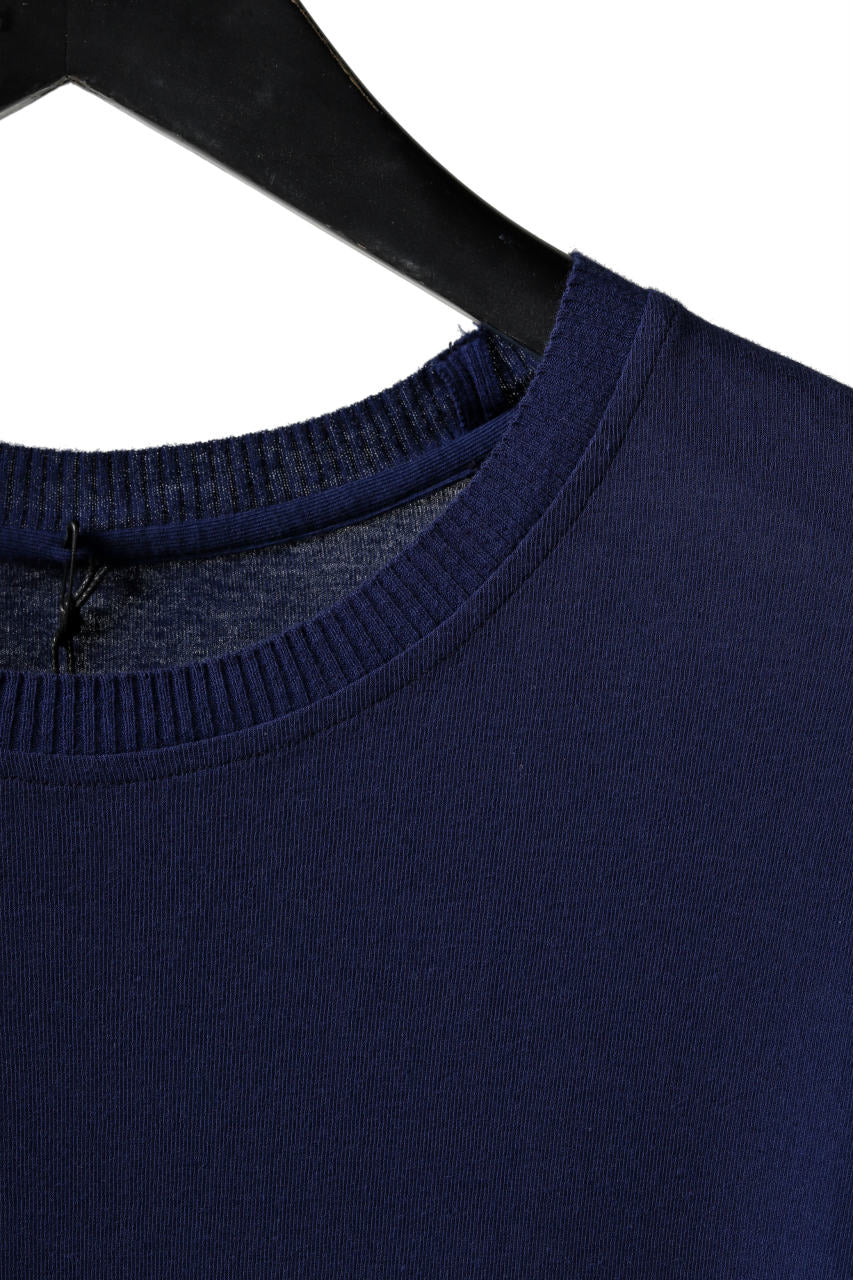 RUNDHOLZ DIP SHORT SLEEVE KNIT SEWN / DYED JERSEY (BLUE)