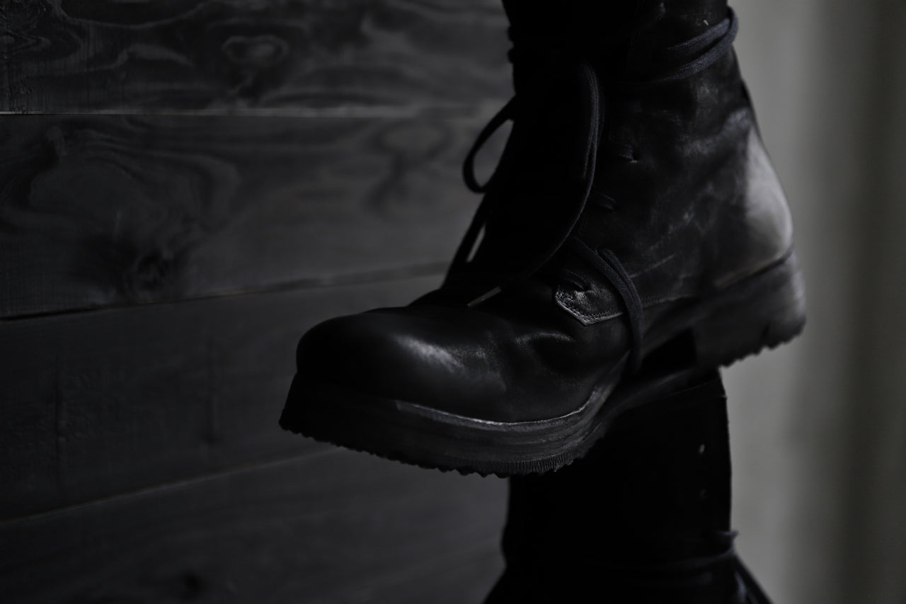 BORIS BIDJAN SABERI HORSE LEATHER LACE UP BOOTS / "BOOT2-SIN" (BLACK)