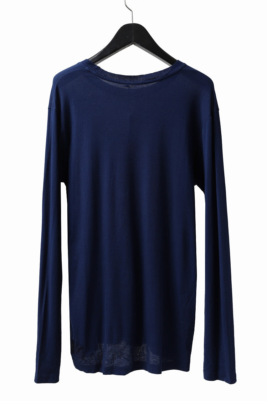 RUNDHOLZ DIP LONG SLEEVE KNIT SEWN / DYED JERSEY (BLUE)
